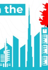UAE Skyline with UA Flag